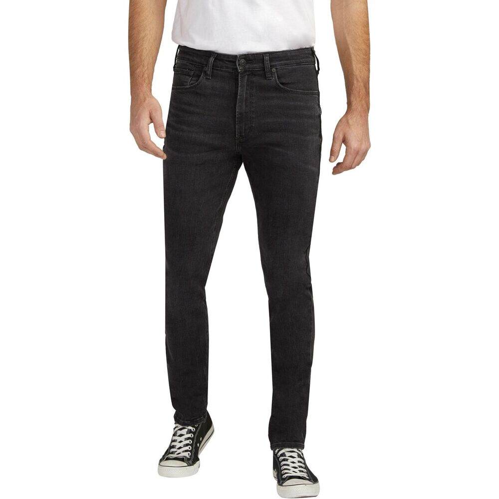 Silver Jeans Co. Risto Athletic Fit Skinny Leg Jeans Black 38x32